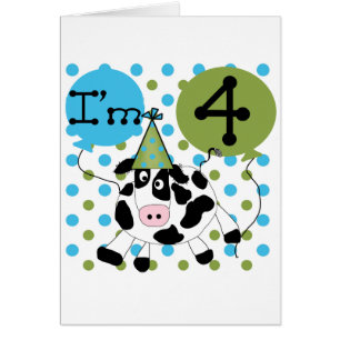 Blue Cow 4th Birthday Tshirts and Gifts