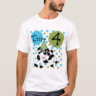 Blue Cow 4th Birthday Tshirts and Gifts