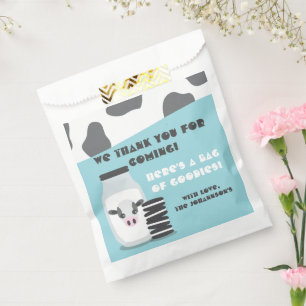 BLUE Cow Milk and Cookies Baby Shower Favour Bags