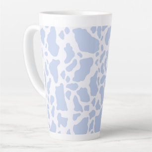 Blue Cow Spots Animal Print Pattern Latte Mug