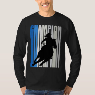 Blue Cowgirl Champion Horse Riding Barrel Racing W T-Shirt