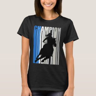 Blue Cowgirl Champion Horse Riding Barrel Racing W T-Shirt
