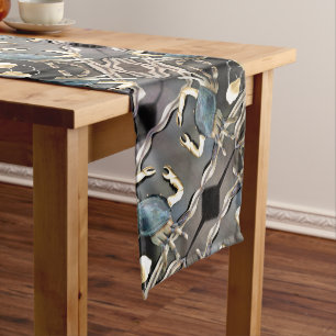 Blue Crab Abstract Art Long Table Runner