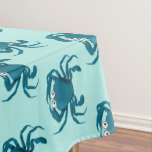 Blue Crab Beach Tablecloth Home Decor