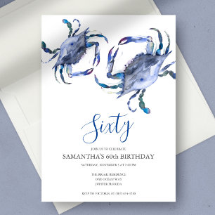Blue Crab Boil 60th Birthday  Invitation