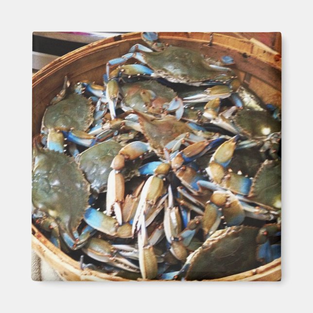Blue Crab Bushel Magnet (Front)