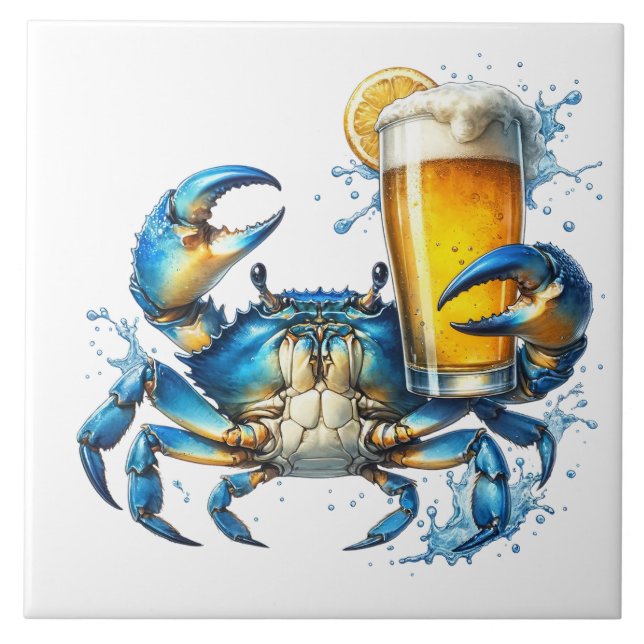 Blue Crab Ceramic Tile (Front)