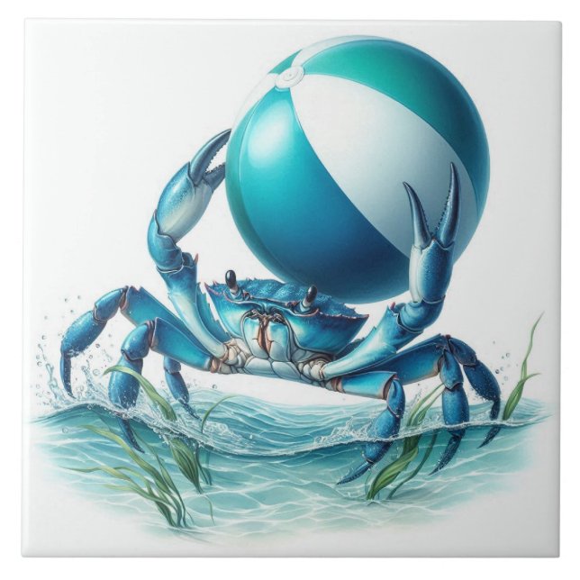 Blue Crab Ceramic Tile (Front)