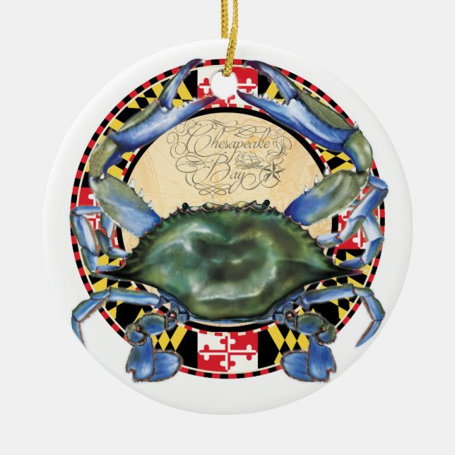 Blue Crab Christmas Ornament (Front)