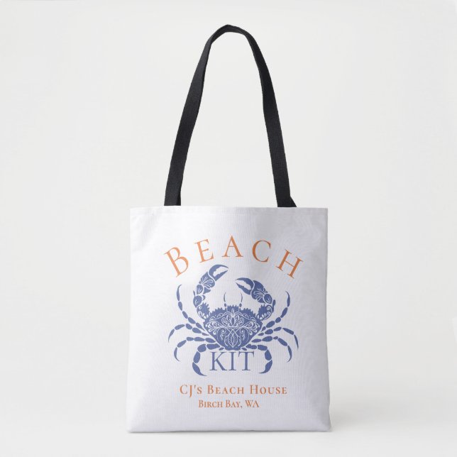 Blue Crab Guest Beach Kit  Tote Bag (Front)