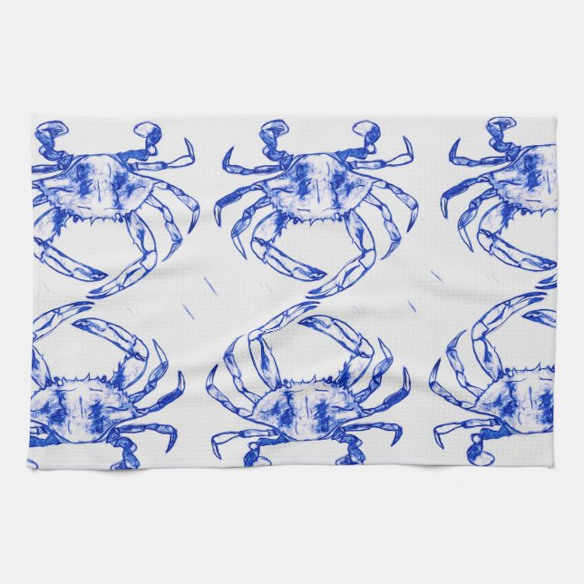 Blue Crab Kitchen Towel (Horizontal)