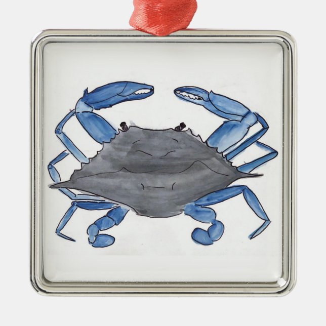 Blue Crab   Metal Tree Decoration (Front)