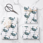 Blue Crab Nautical Delights Pattern Wrapping Paper Sheet<br><div class="desc">A delightful set of gift wrapping sheets with a coastal seafood theme, this design set includes 3 sheets of wrapping paper with a pattern of painted blue crabs. This wrapping paper is a perfect choice for gift giving occasions throughout the year, including birthdays, graduations, bridal or baby showers, anniversaries, retirements,...</div>