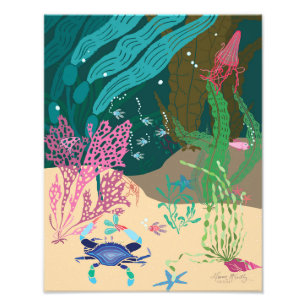 Blue Crab Ocean Garden Photo Print 11"x14"