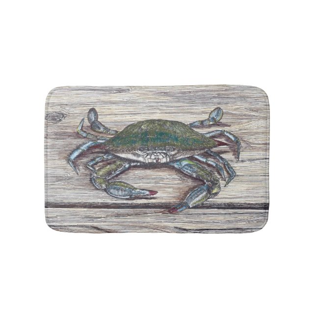 Blue Crab on Dock Bath Mat (Front)