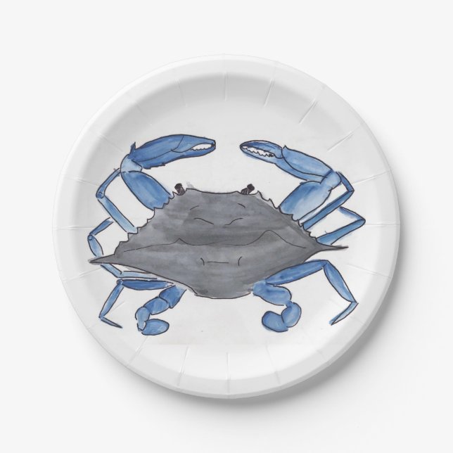 Blue Crab Paper Plate (Front)