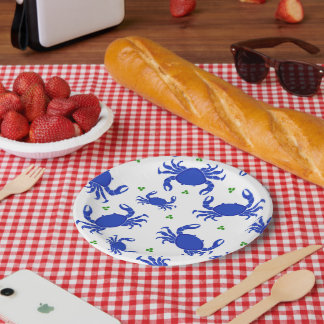 Blue Crab Paper Plates