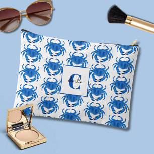 Blue Crab Pattern Accessory Pouch