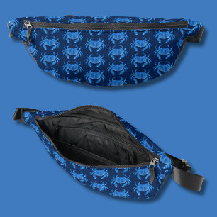 Blue Crab Pattern Bum Bags