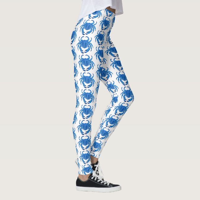 Blue Crab Pattern Leggings (Right)