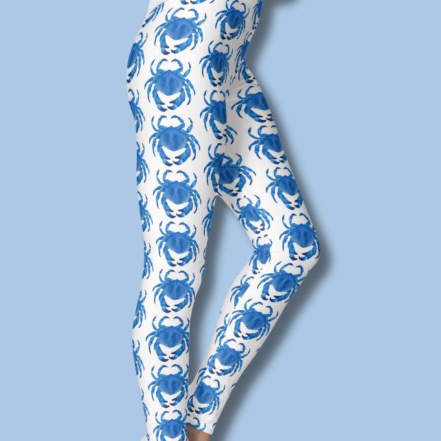 Blue Crab Pattern Leggings ( Blue crab leggings)