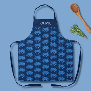 Blue Crab Pattern Name Apron