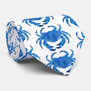 Blue Crab Pattern Tie