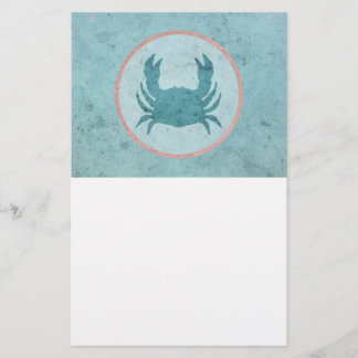 Blue Crab Pink Ring Stationery