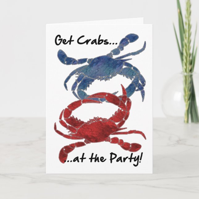Blue Crab Red Crab Crab Feast Invitation (Front)
