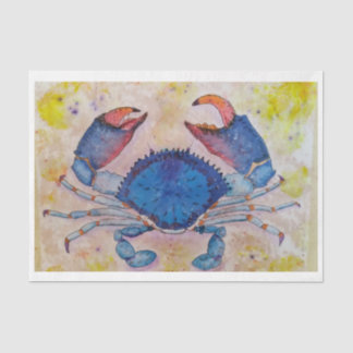 Blue Crab Salty Sidewalker Art by Elizabeth Rober  Tissue Paper