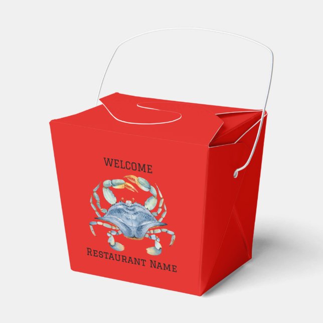 Blue crab seafood fresh market shop favour box (Front Side)