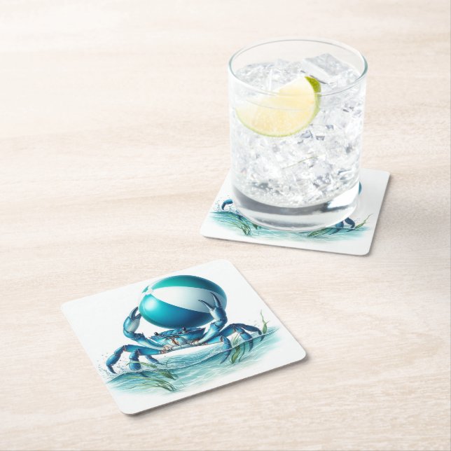 Blue Crab  Square Paper Coaster (Insitu)