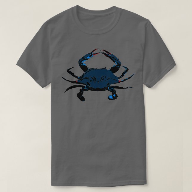 Blue Crab Stencil T-Shirt (Design Front)