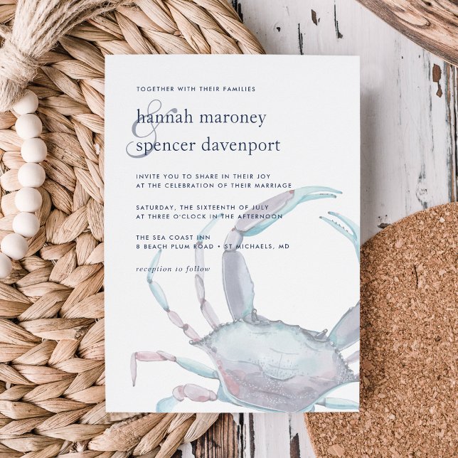Blue Crab Wedding Invitation (Creator Uploaded)