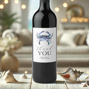 Blue Crab Wine Label Thank You