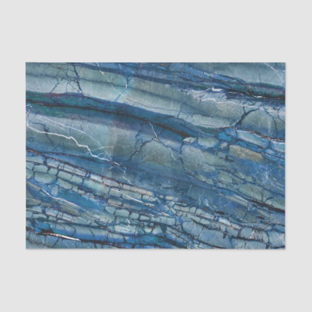 Blue Crackled Marble Tissue Paper (Front)
