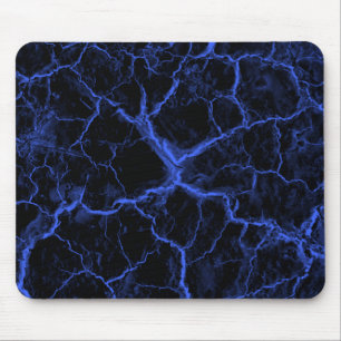Blue Cracks on Black Mouse Pad