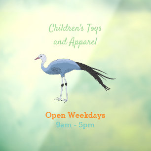 Blue crane bird cartoon illustration