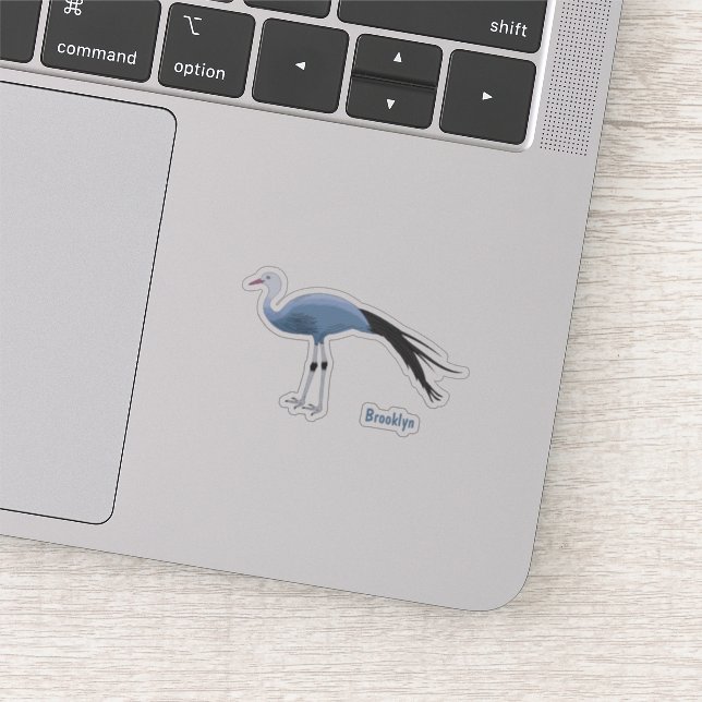Blue crane bird cartoon illustration  (Detail)