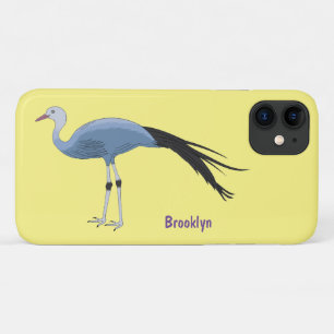 Blue crane bird cartoon illustration  Case-Mate iPhone case