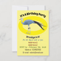 Blue crane bird cartoon illustration