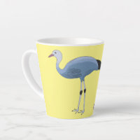 Blue crane bird cartoon illustration