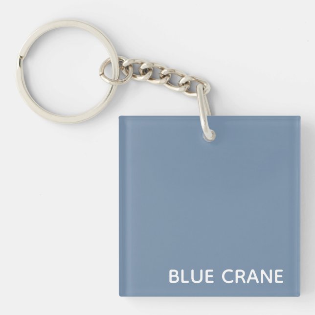 Blue Crane blue colour name Key Ring (Front)