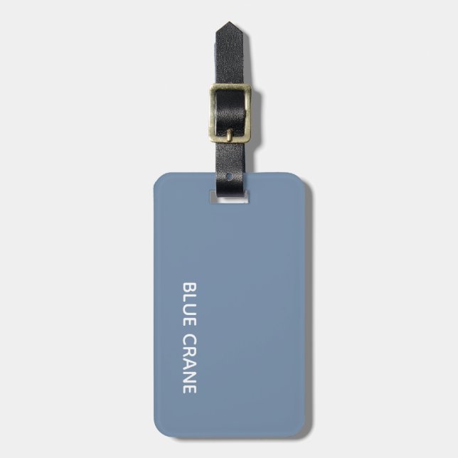 Blue Crane blue colour name Luggage Tag (Front Vertical)