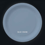 Blue Crane blue colour name Paper Plate<br><div class="desc">Blue Crane blue colour name</div>