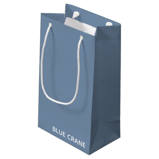 Blue Crane blue colour name Small Gift Bag (Back Angled)