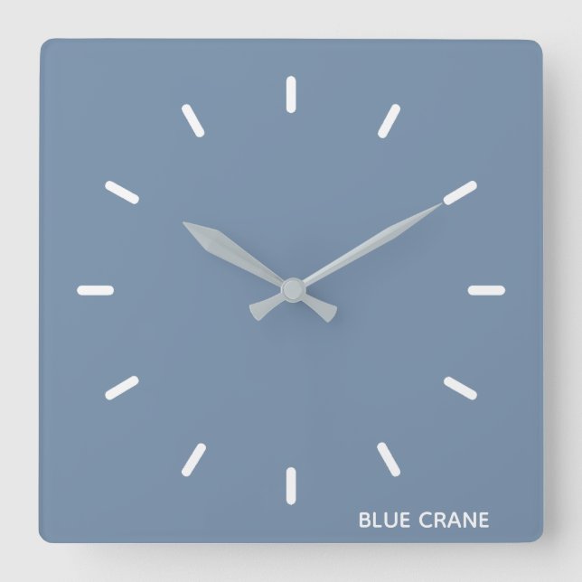 Blue Crane blue colour name Square Wall Clock (Front)