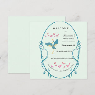 Blue Crane Bridal Shower Invitation - Customisable