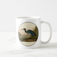 Blue Crane Heron Audubon Print Coastal Art