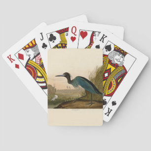 Blue Crane Heron Audubon Print Coastal Art Playing Cards
